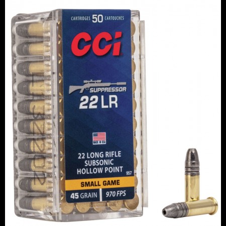 CCI suppressor 22lr 45gr subsonic hollow point (970fps)
